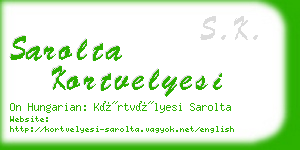 sarolta kortvelyesi business card